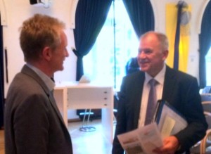 Dr Nikolaus Melcop, Vicepresident BPtK and Vytenis Andriukaitis, EU Commissioner for Health and Food Safety